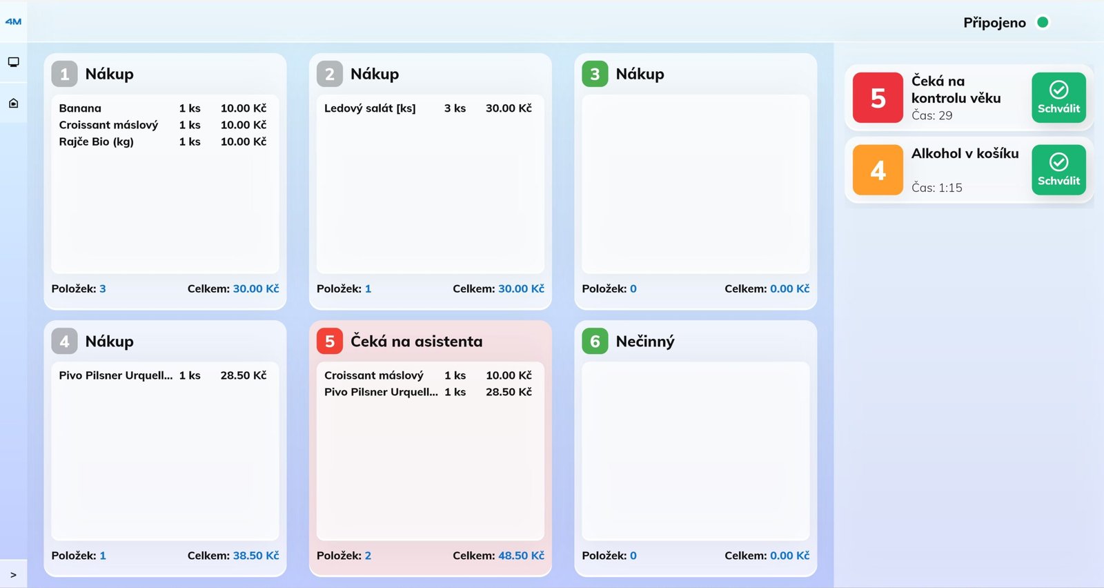 sco-attendant Samoobslužná pokladna - obrazovka