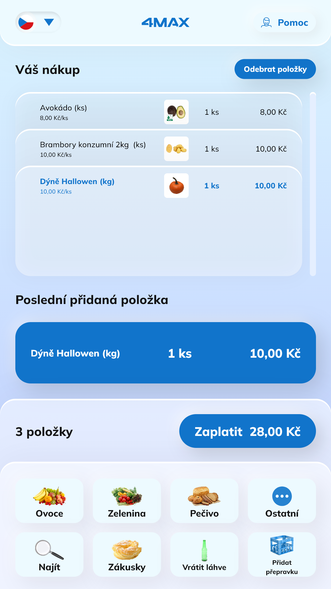 sco-scanning Samoobslužná pokladna - platba